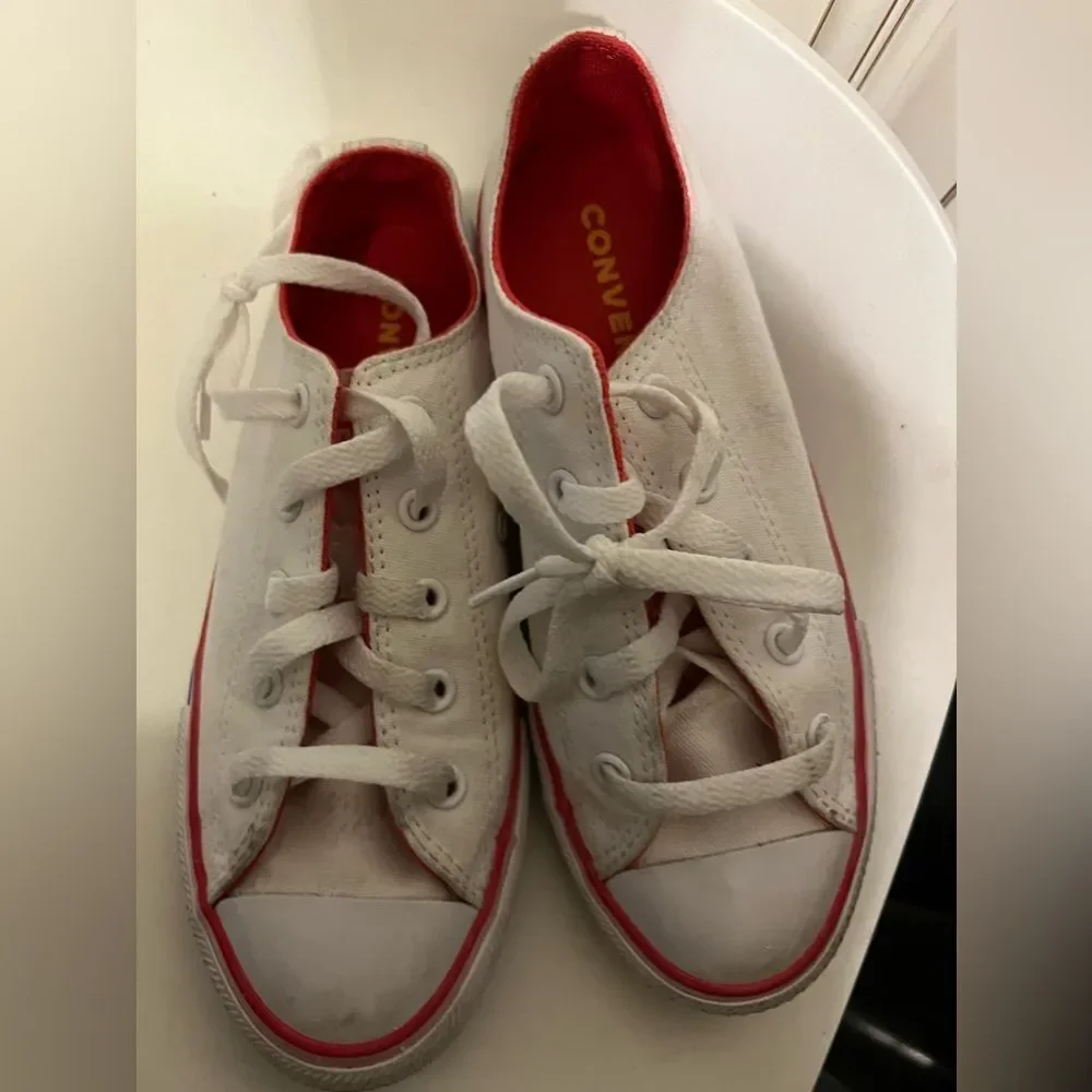 Converse Junior Chuck Taylor All Star Ox White Pink Sneaker 668484F Size 1